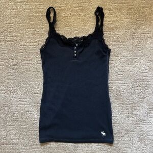 Abercrombie navy blue lace tank